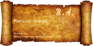 Marczy Árpád névjegykártya