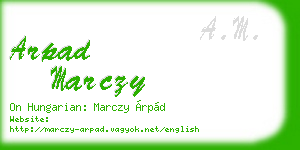 arpad marczy business card